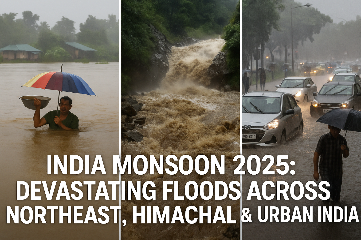 India Monsoon 2025: Devastating Floods Across Northeast, Himachal & Urban India